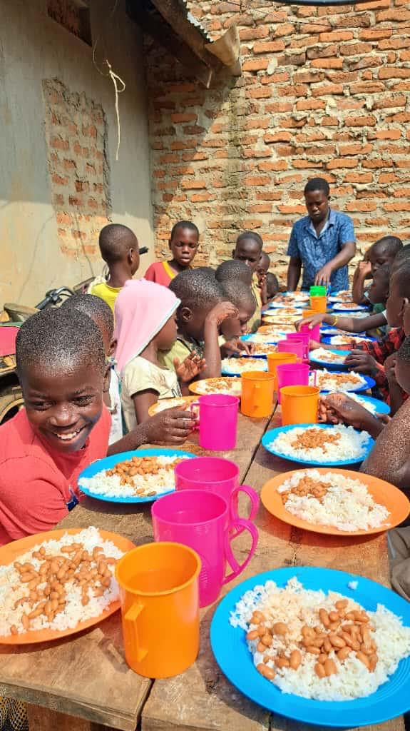 Children sharing a meal